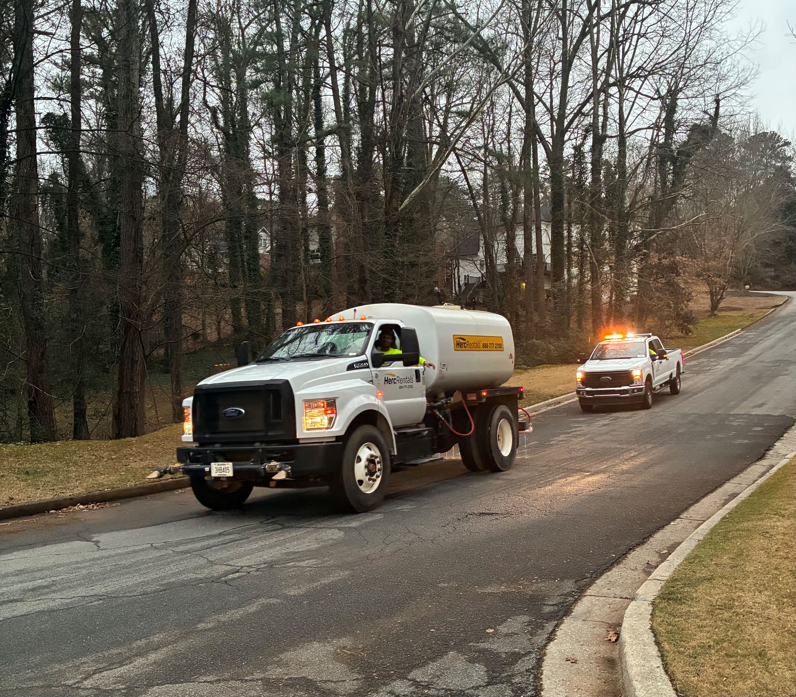 Brine truck on the road